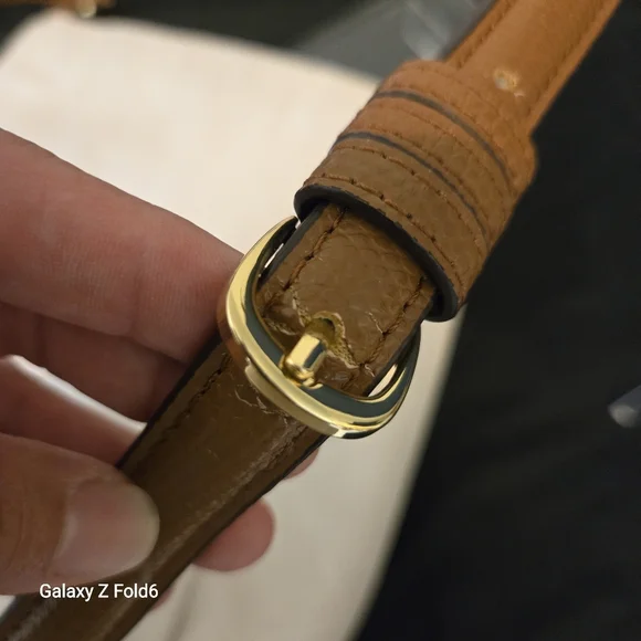 Vera Bradley Crossbody Shoulder Bag Beige Nylon Brown Strap Adjustable Medium - Picture 12 of 16